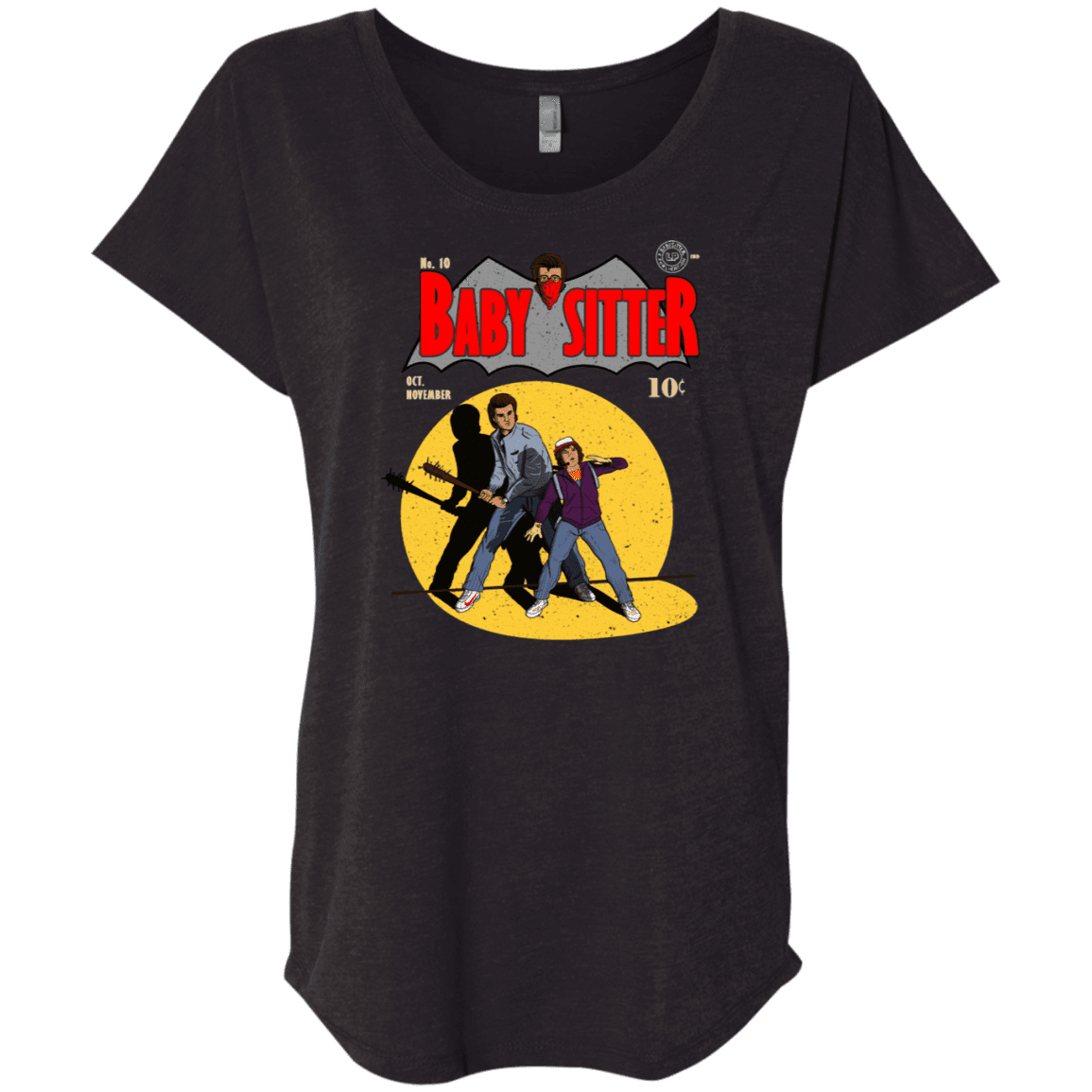 T-Shirts Vintage Black / X-Small Babysitter Batman Triblend Dolman Sleeve