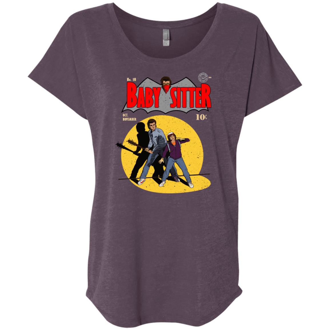 T-Shirts Vintage Purple / X-Small Babysitter Batman Triblend Dolman Sleeve