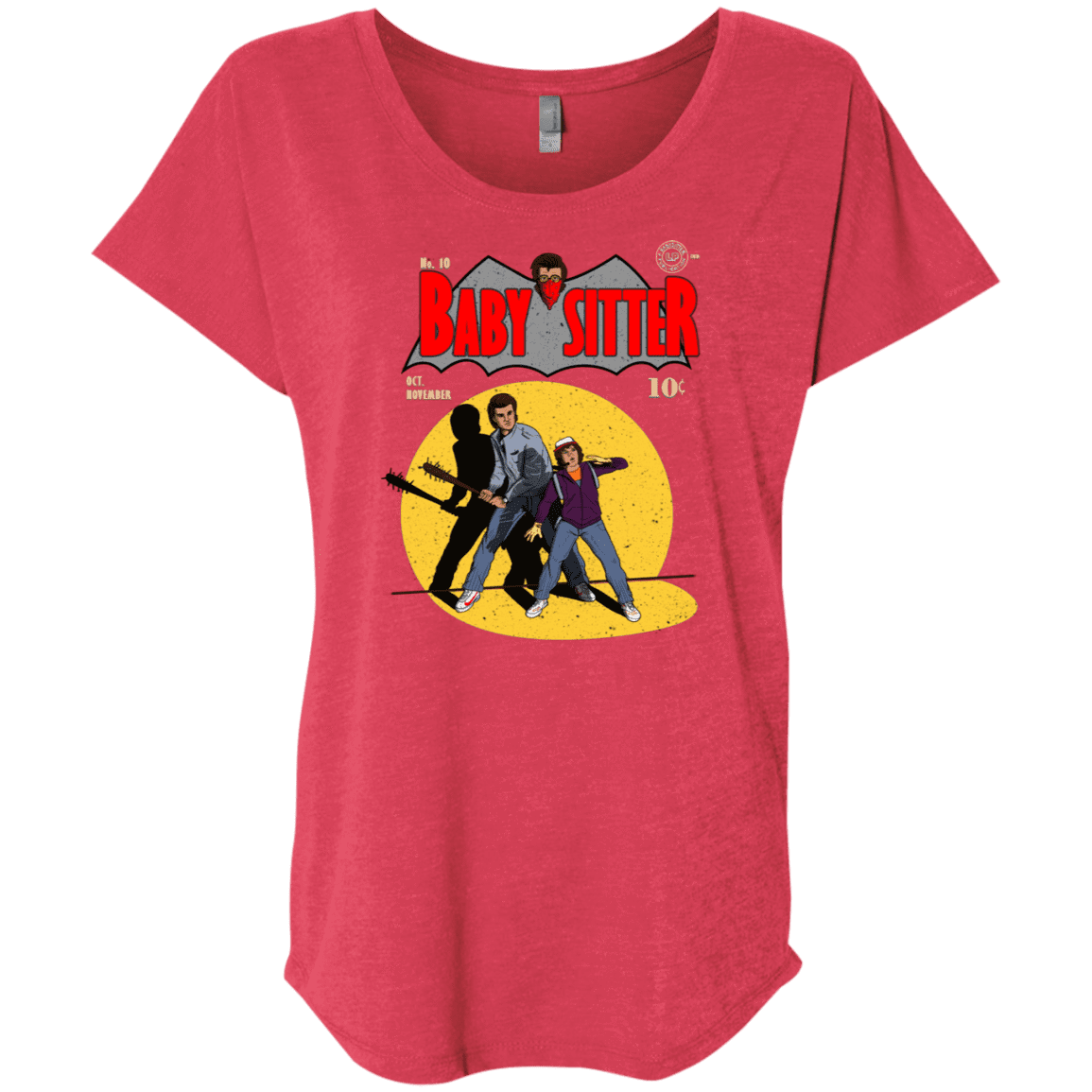T-Shirts Vintage Red / X-Small Babysitter Batman Triblend Dolman Sleeve