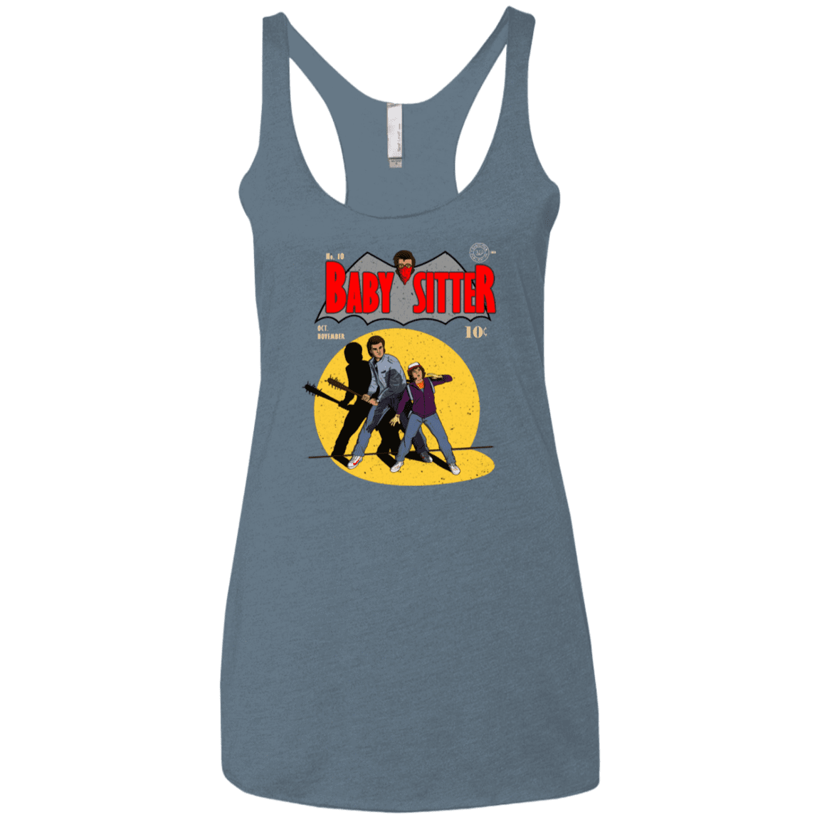 T-Shirts Indigo / X-Small Babysitter Batman Women's Triblend Racerback Tank