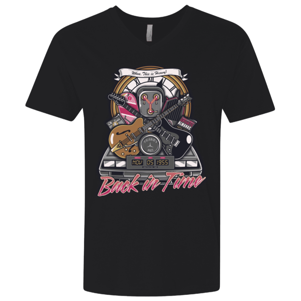 T-Shirts Black / X-Small Back in time Men's Premium V-Neck