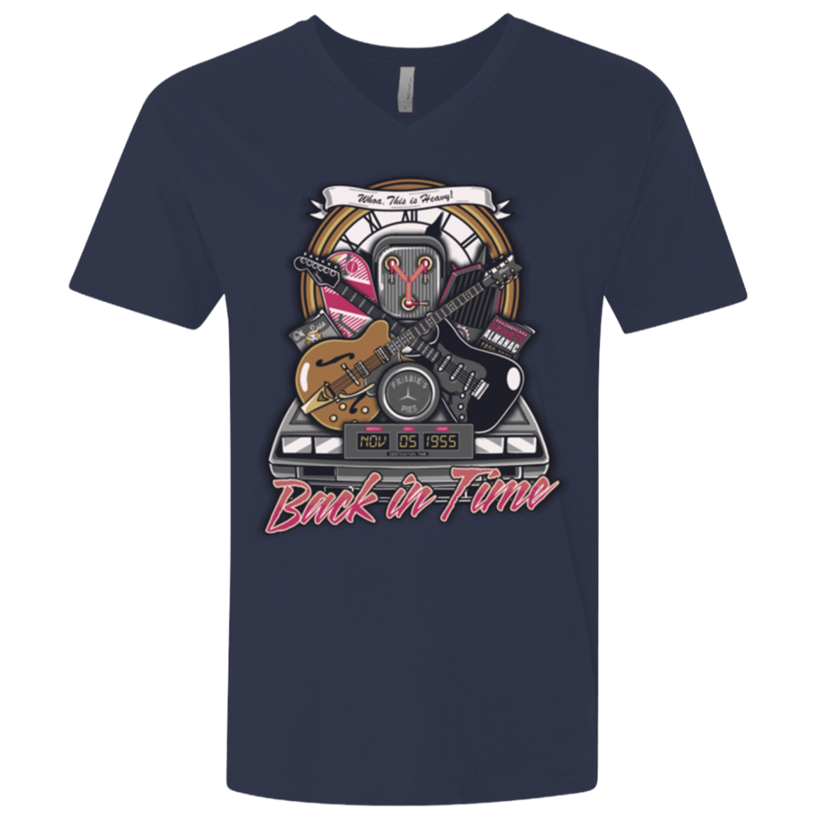 T-Shirts Midnight Navy / X-Small Back in time Men's Premium V-Neck