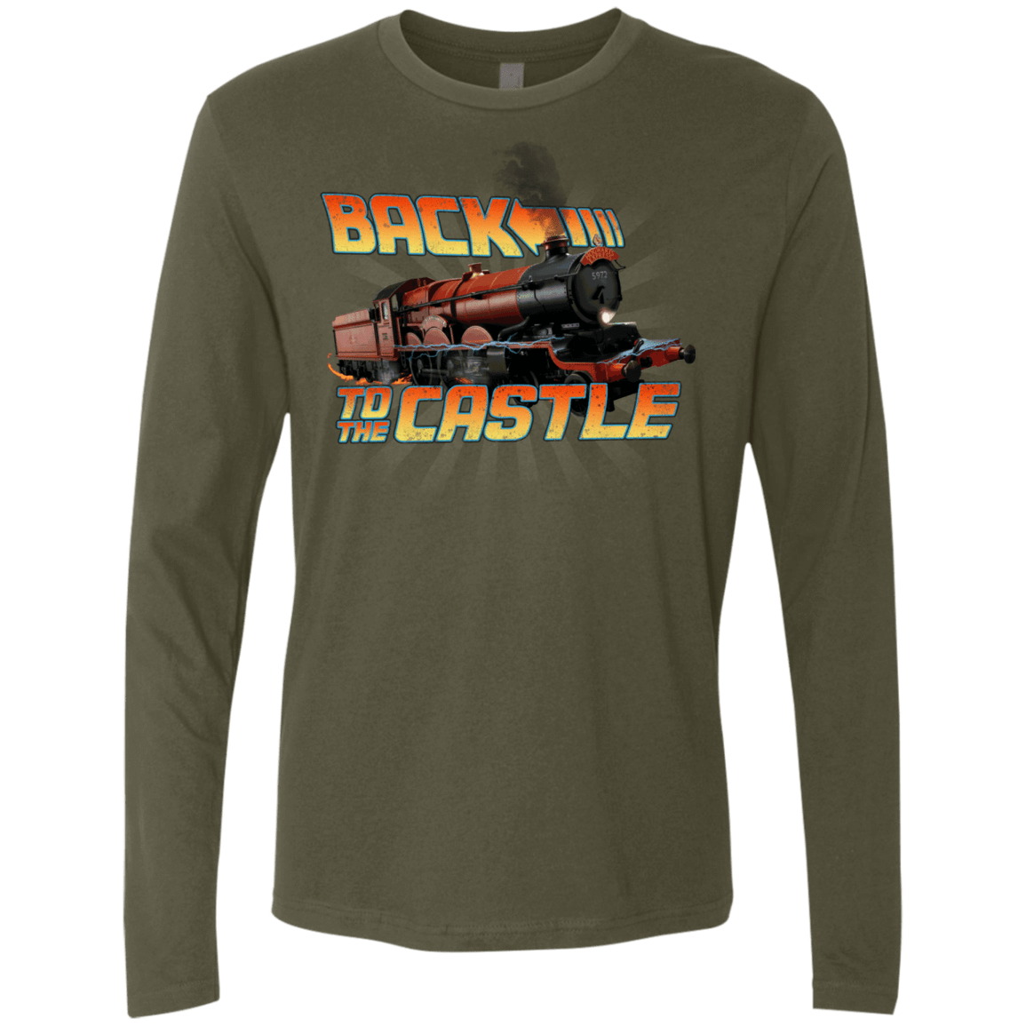 T-Shirts Military Green / Small Back to the Castle Men's Premium Long Sleeve