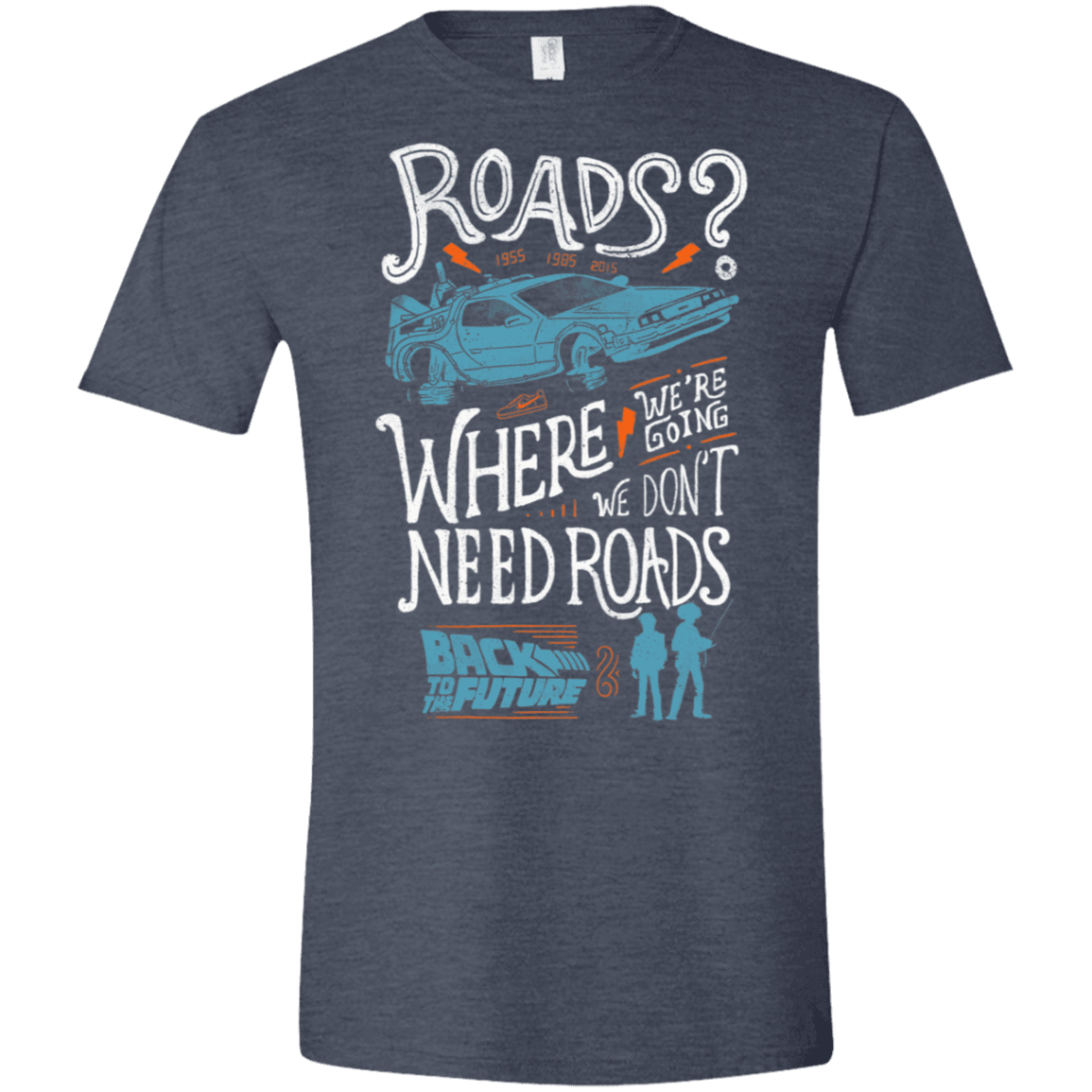 T-Shirts Heather Navy / S Back to the Future Men's Semi-Fitted Softstyle