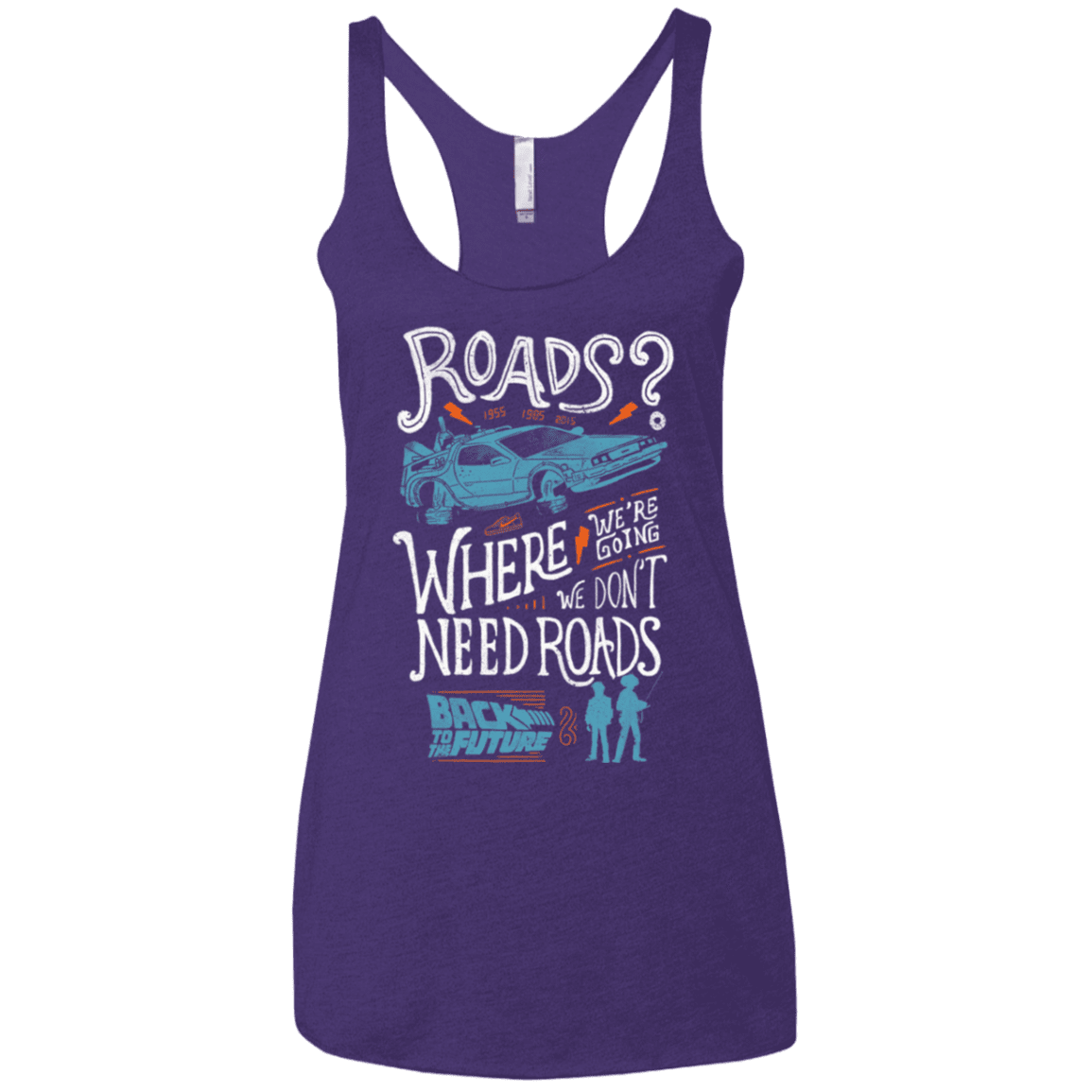 T-Shirts Purple Rush / X-Small Back to the Future Women's Triblend Racerback Tank