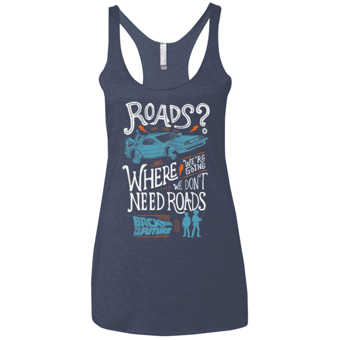 T-Shirts Vintage Navy / X-Small Back to the Future Women's Triblend Racerback Tank
