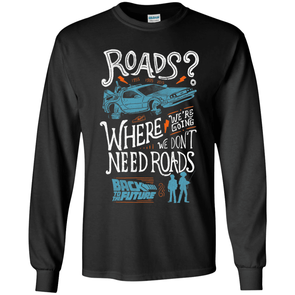 T-Shirts Black / YS Back to the Future Youth Long Sleeve T-Shirt