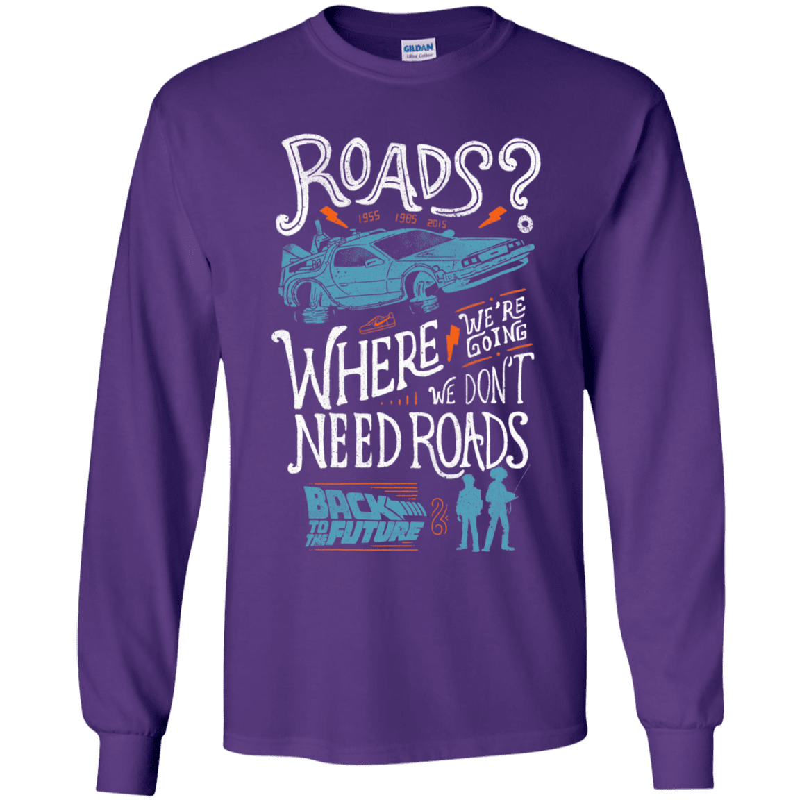 T-Shirts Purple / YS Back to the Future Youth Long Sleeve T-Shirt