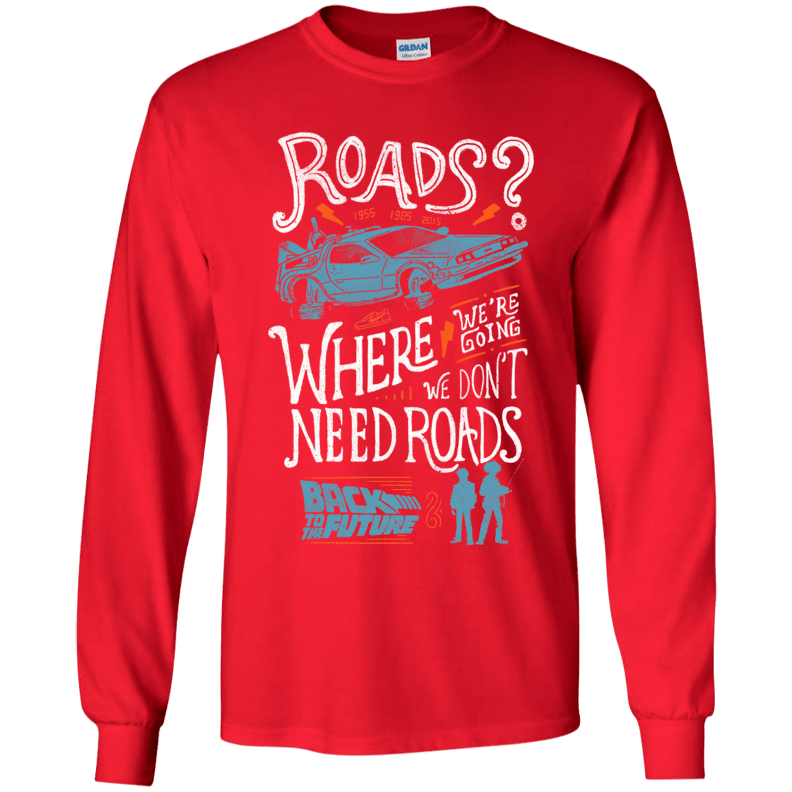 T-Shirts Red / YS Back to the Future Youth Long Sleeve T-Shirt