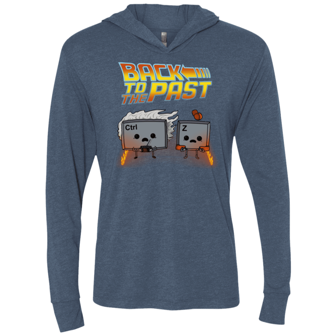 T-Shirts Indigo / X-Small Back To The Past Triblend Long Sleeve Hoodie Tee