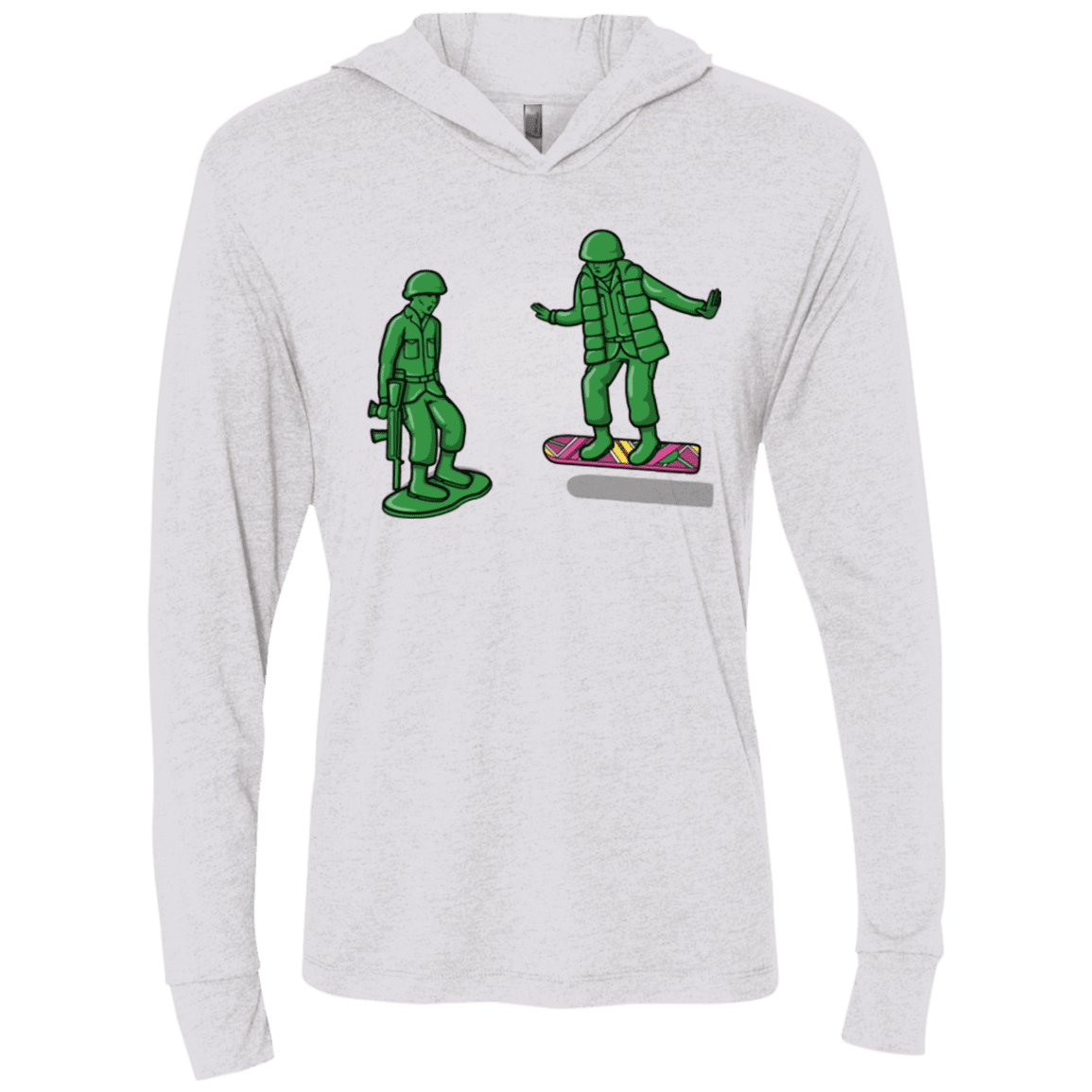 T-Shirts Heather White / X-Small Back Toy The Future Triblend Long Sleeve Hoodie Tee