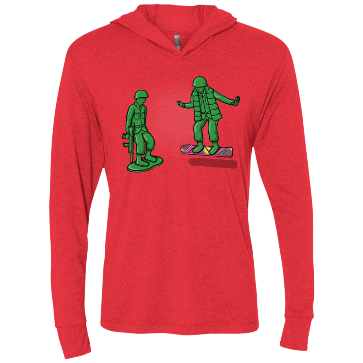 T-Shirts Vintage Red / X-Small Back Toy The Future Triblend Long Sleeve Hoodie Tee