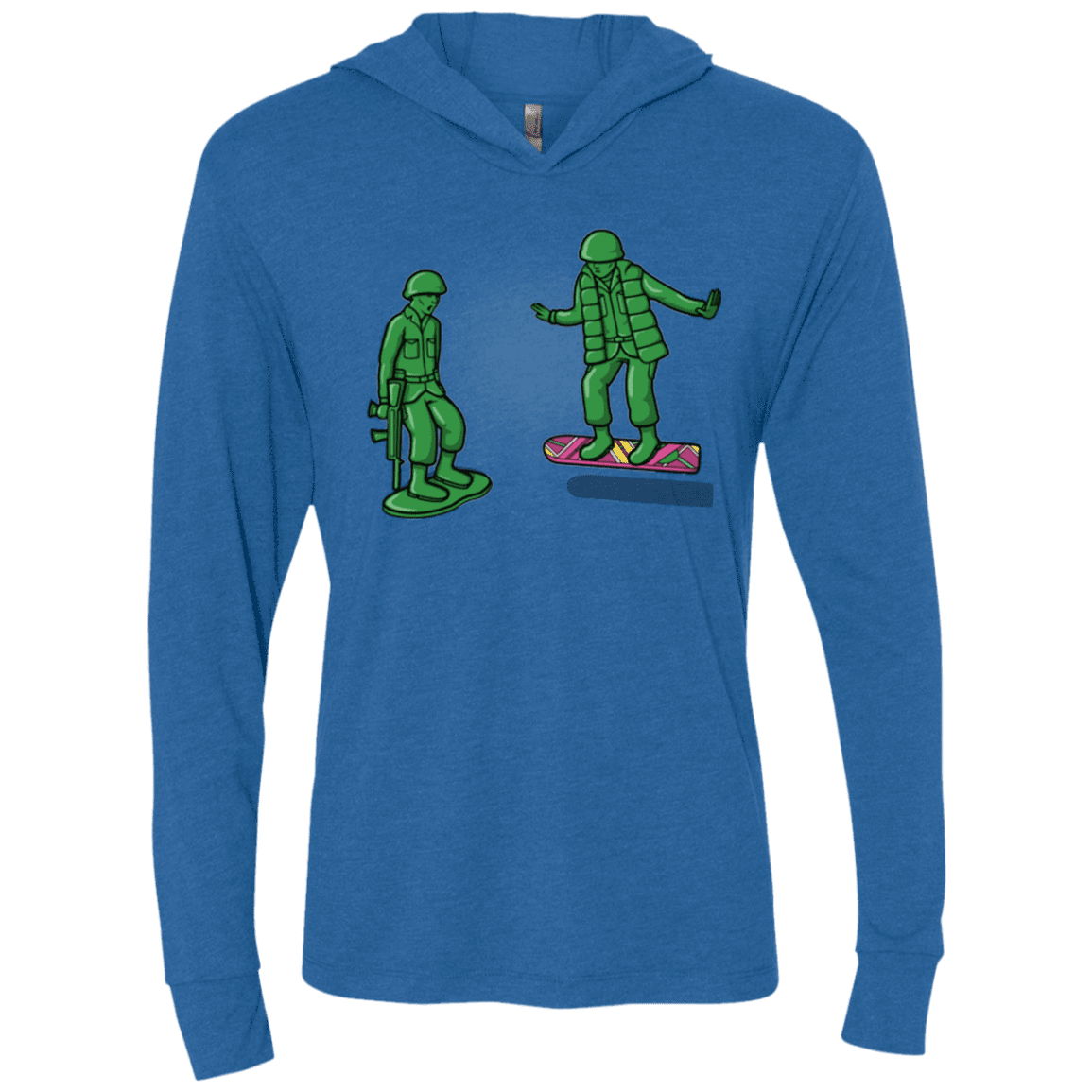 T-Shirts Vintage Royal / X-Small Back Toy The Future Triblend Long Sleeve Hoodie Tee