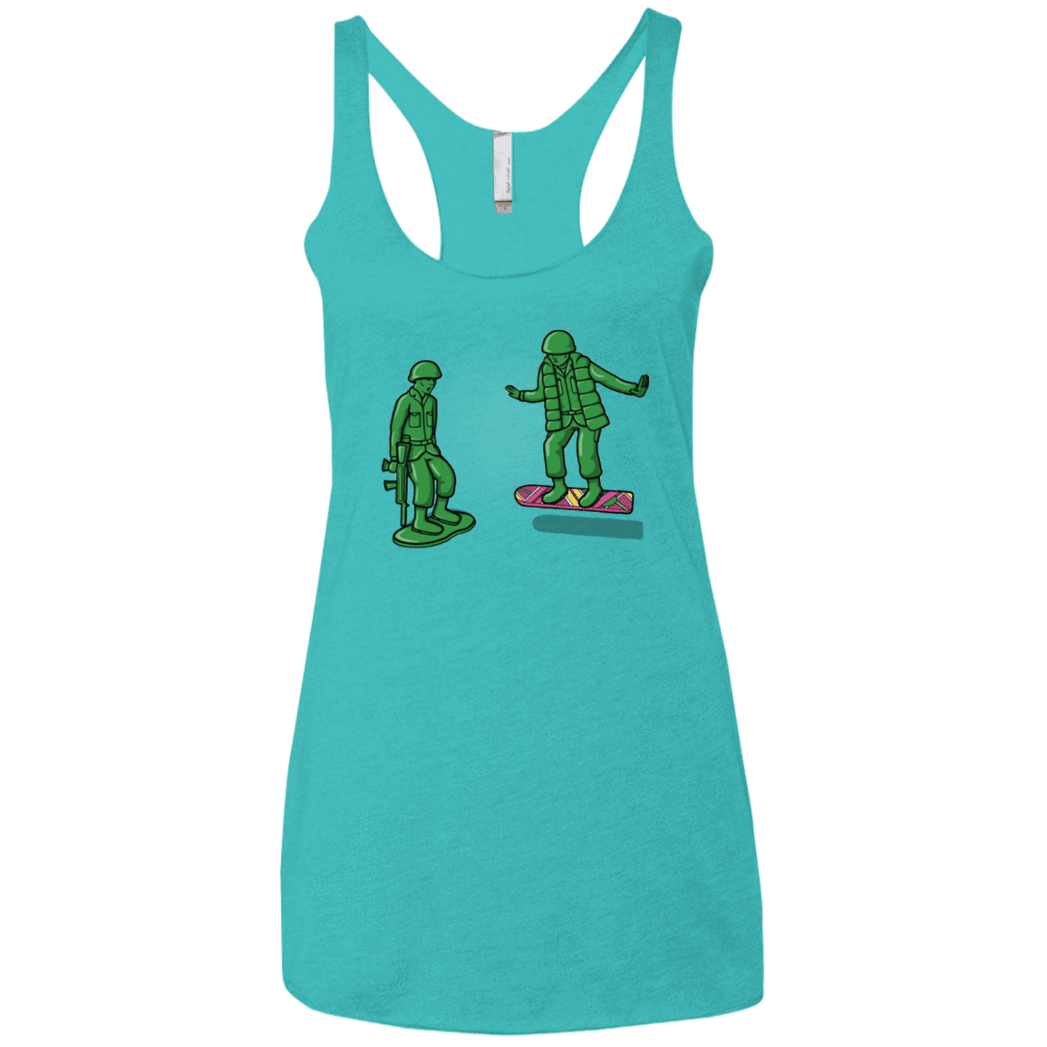 T-Shirts Tahiti Blue / X-Small Back Toy The Future Women's Triblend Racerback Tank