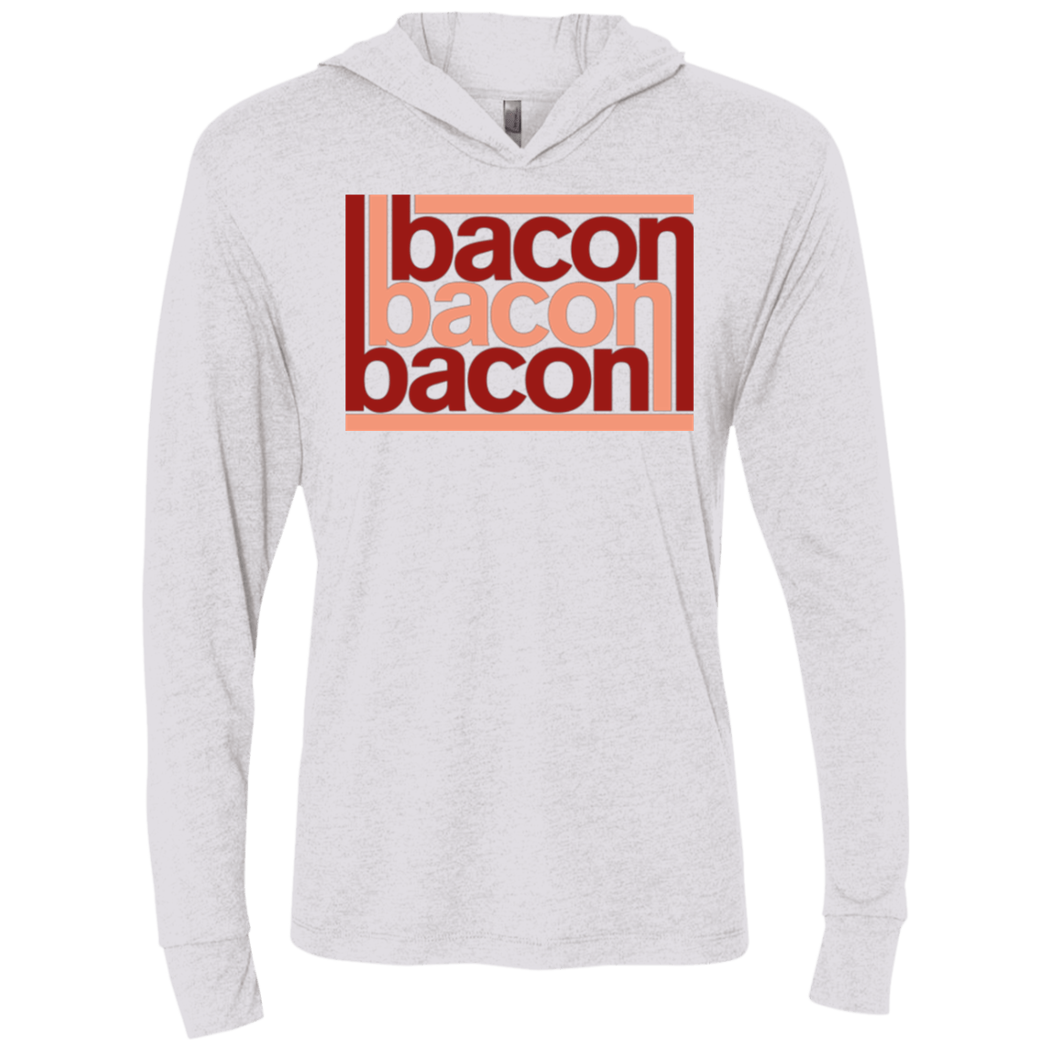 T-Shirts Heather White / X-Small Bacon-Bacon-Bacon Triblend Long Sleeve Hoodie Tee