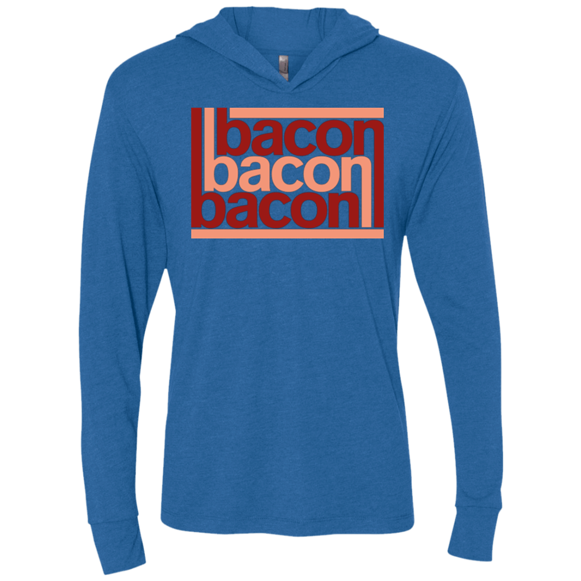 T-Shirts Vintage Royal / X-Small Bacon-Bacon-Bacon Triblend Long Sleeve Hoodie Tee