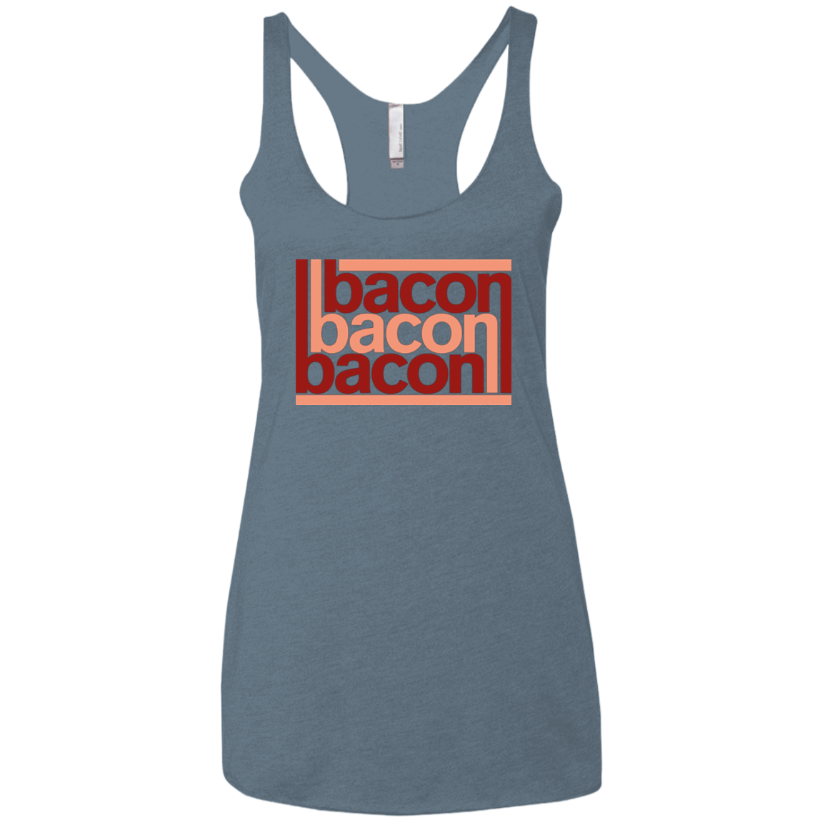 T-Shirts Indigo / X-Small Bacon-Bacon-Bacon Women's Triblend Racerback Tank