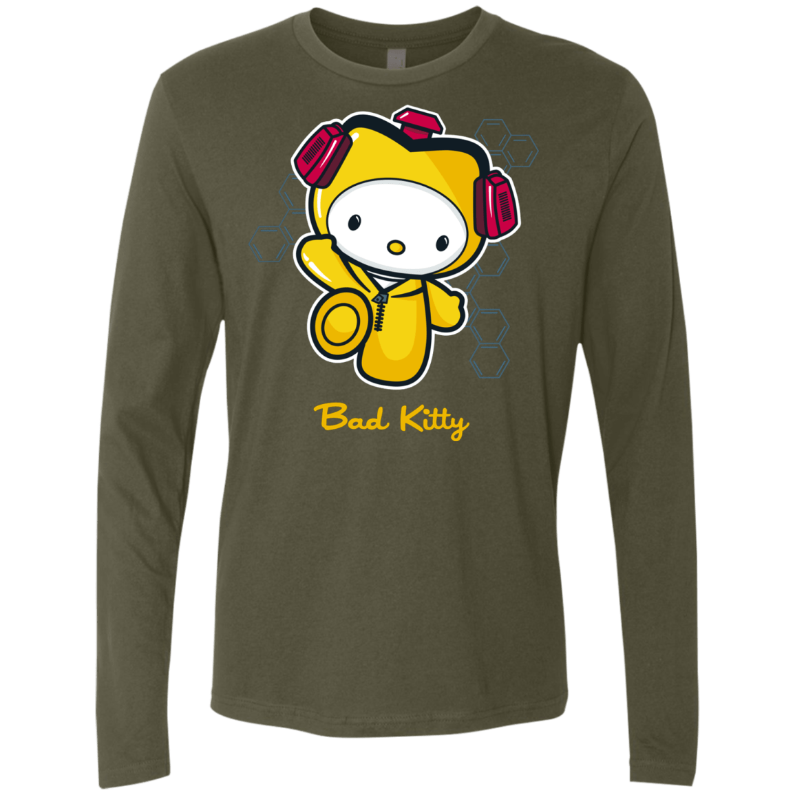 T-Shirts Military Green / Small Bad Kitty Men's Premium Long Sleeve