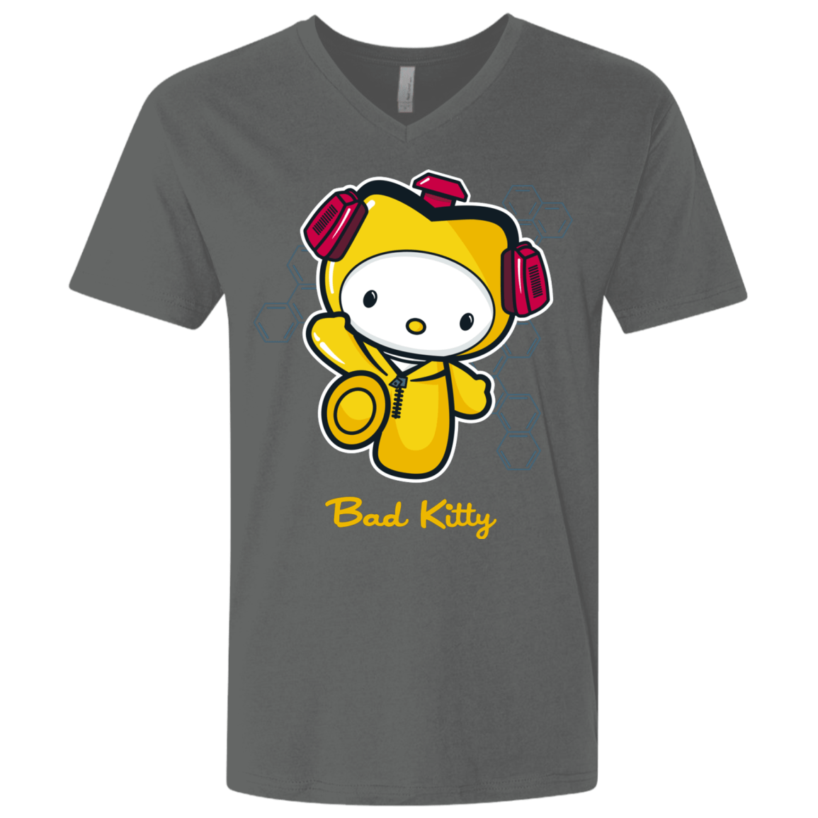 T-Shirts Heavy Metal / X-Small Bad Kitty Men's Premium V-Neck