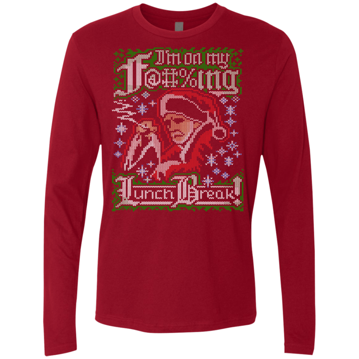 T-Shirts Cardinal / Small Bad Santa Ugly sweater Men's Premium Long Sleeve