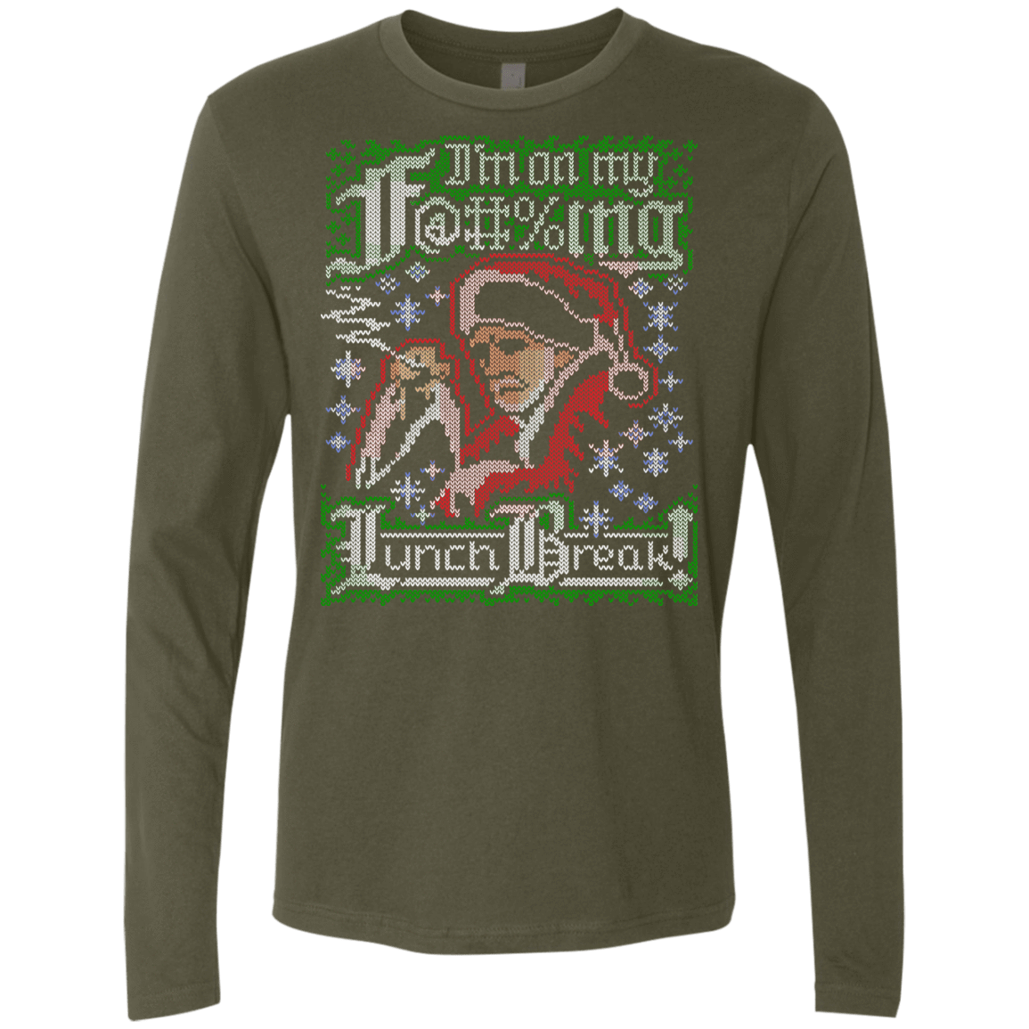T-Shirts Military Green / Small Bad Santa Ugly sweater Men's Premium Long Sleeve