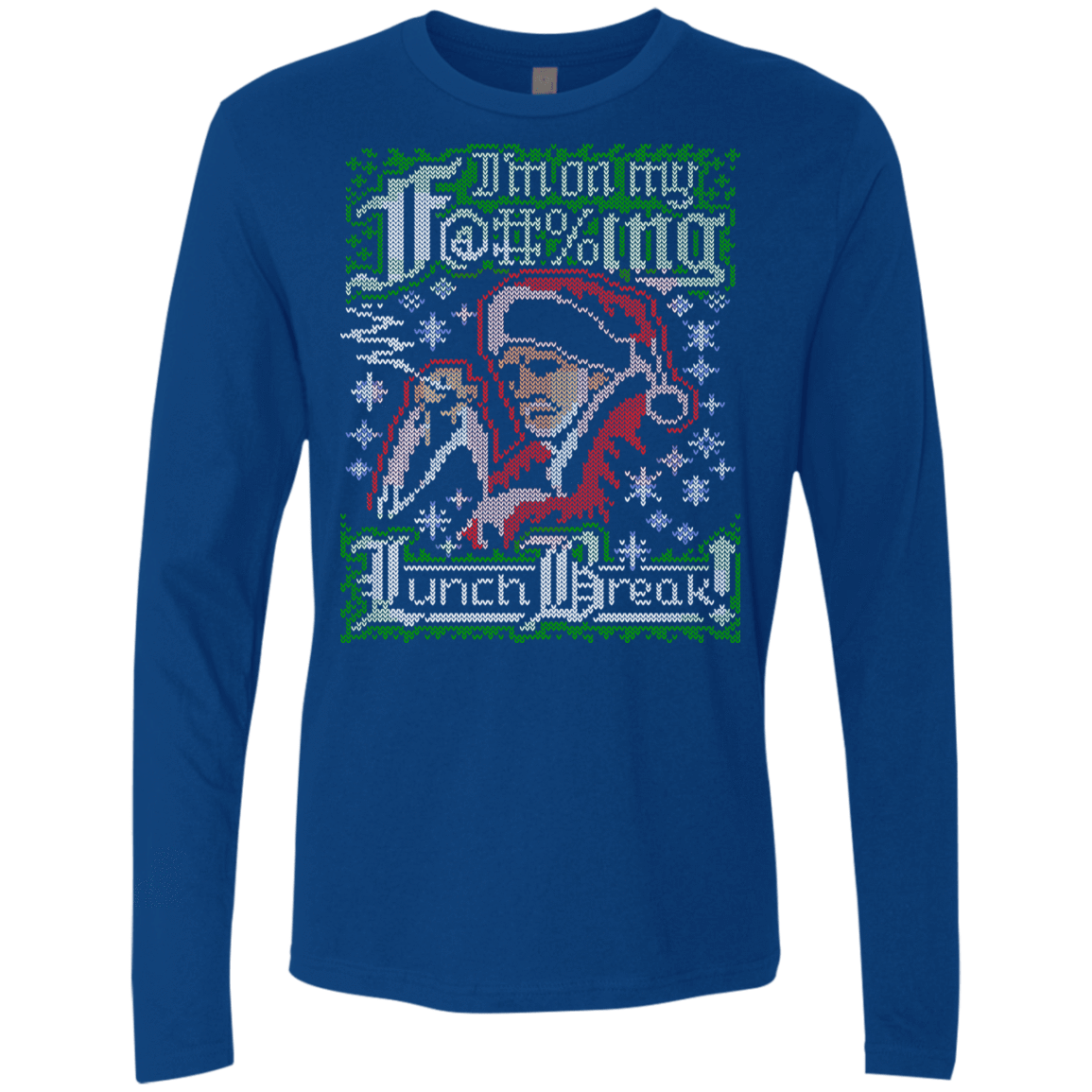 T-Shirts Royal / Small Bad Santa Ugly sweater Men's Premium Long Sleeve