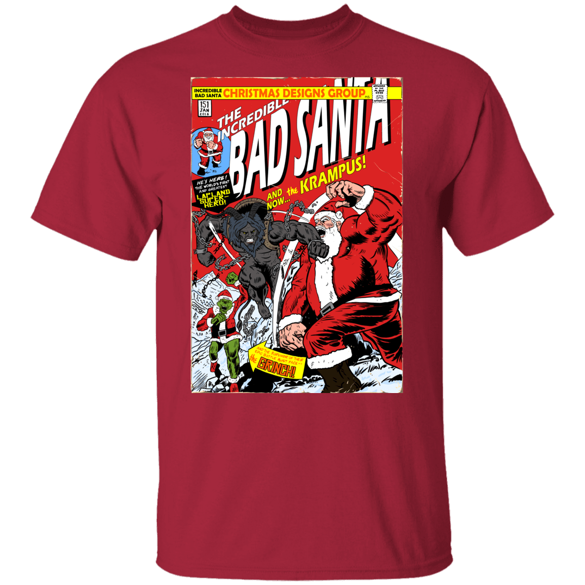 T-Shirts Cardinal / YXS Bad Santa Youth T-Shirt