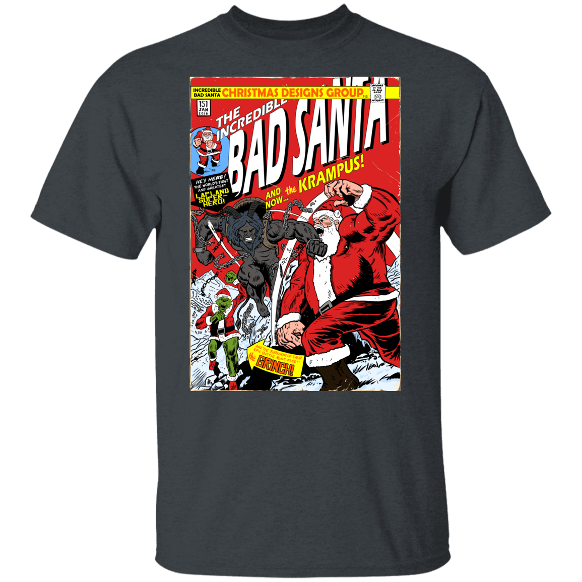 T-Shirts Dark Heather / YXS Bad Santa Youth T-Shirt