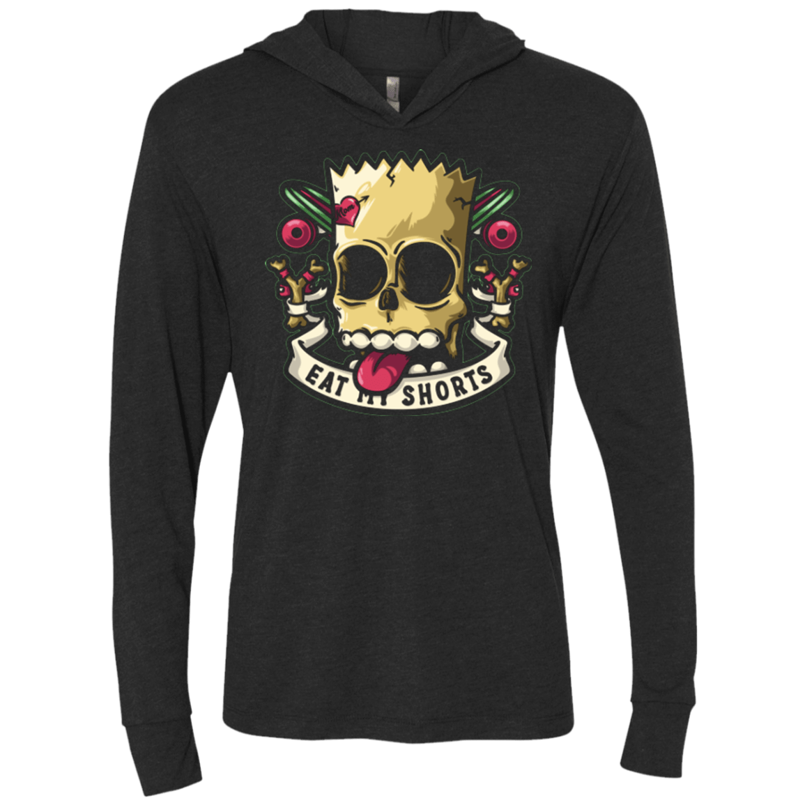 T-Shirts Vintage Black / X-Small Bad to the Bone Triblend Long Sleeve Hoodie Tee