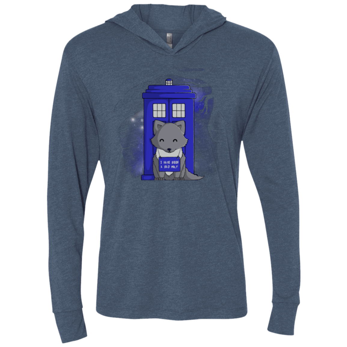 T-Shirts Indigo / X-Small Bad Wolf Triblend Long Sleeve Hoodie Tee