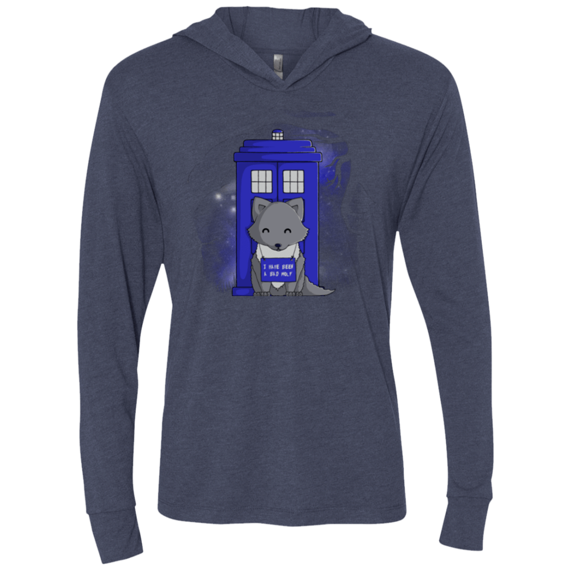 T-Shirts Vintage Navy / X-Small Bad Wolf Triblend Long Sleeve Hoodie Tee