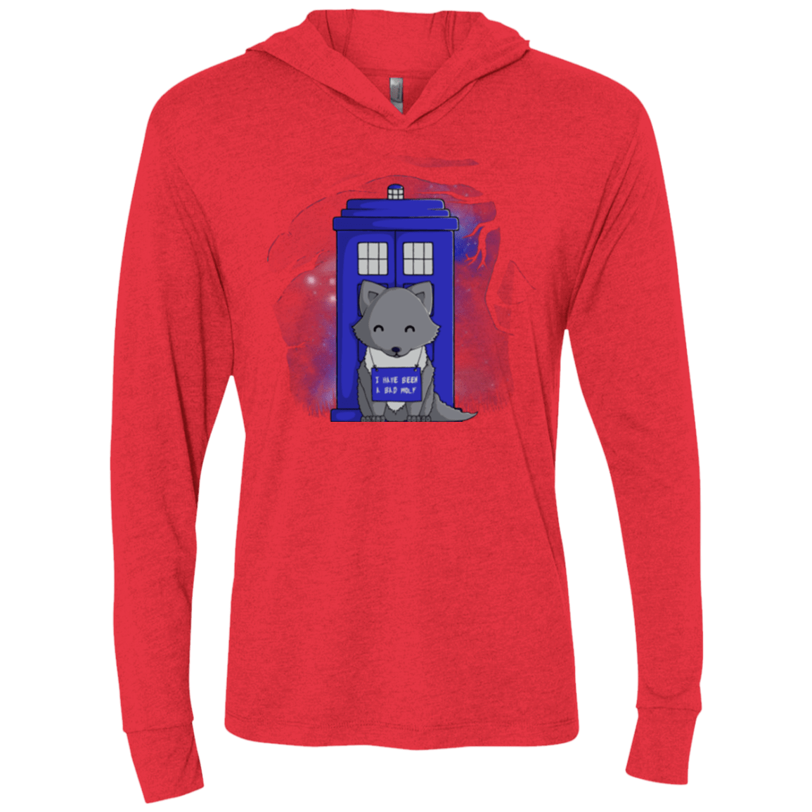 T-Shirts Vintage Red / X-Small Bad Wolf Triblend Long Sleeve Hoodie Tee