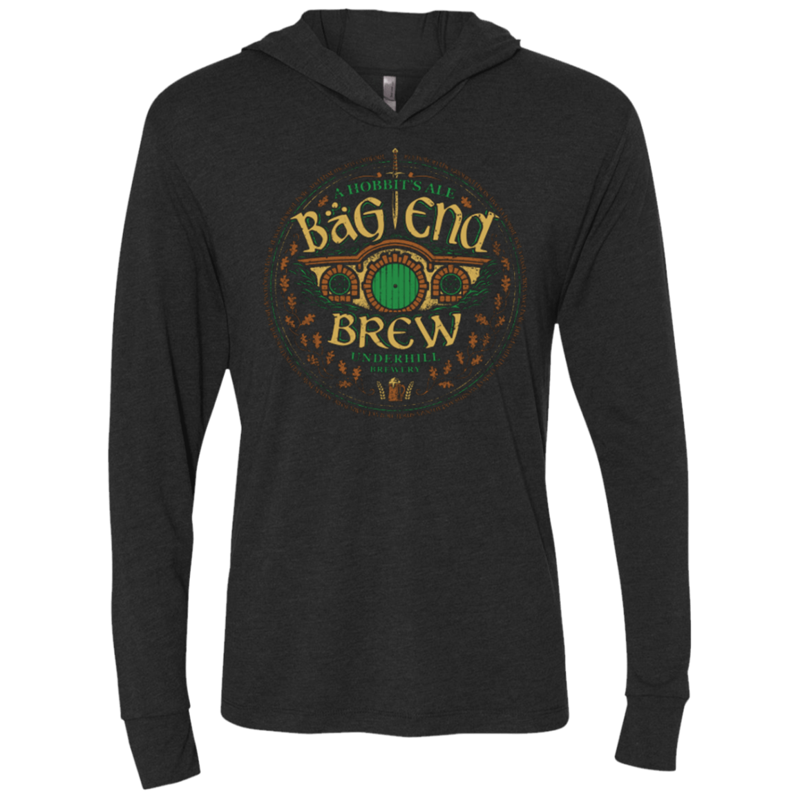 T-Shirts Vintage Black / X-Small Bag End Brew Triblend Long Sleeve Hoodie Tee