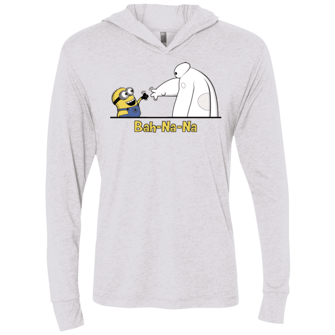 T-Shirts Heather White / X-Small Bah-Na-Na Triblend Long Sleeve Hoodie Tee