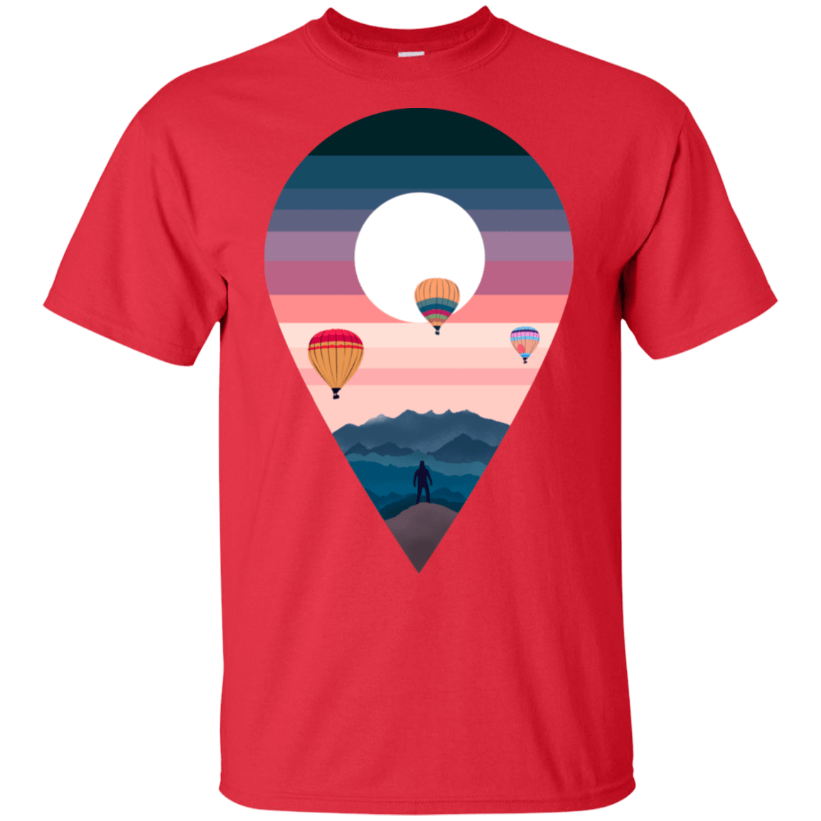T-Shirts Red / S Balloon Landscape T-Shirt