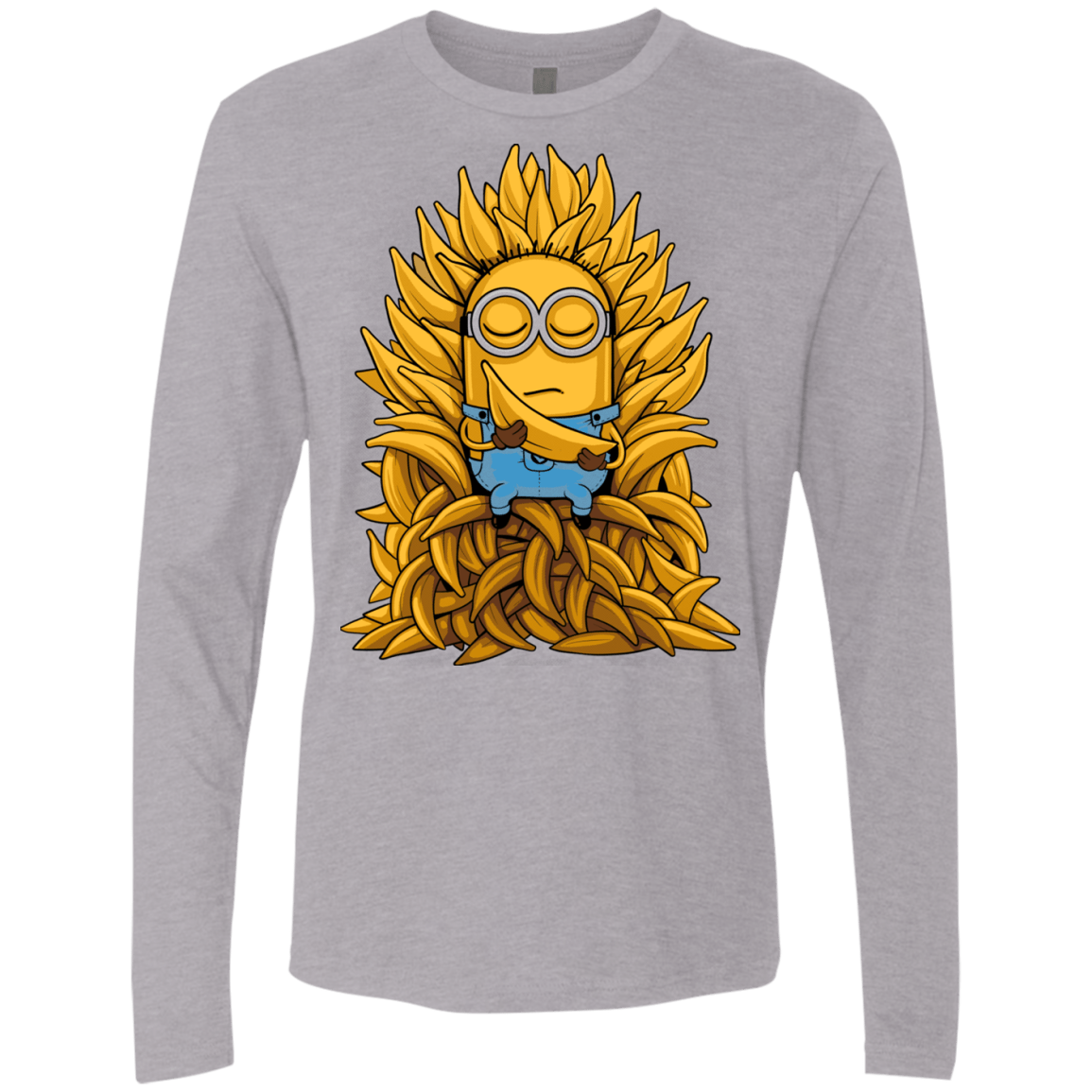 T-Shirts Heather Grey / Small Banana Throne Men's Premium Long Sleeve