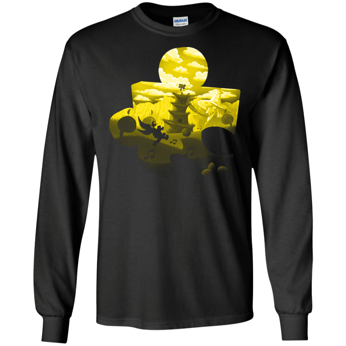 T-Shirts Black / S Banjo Kazooie Silhouette Men's Long Sleeve T-Shirt