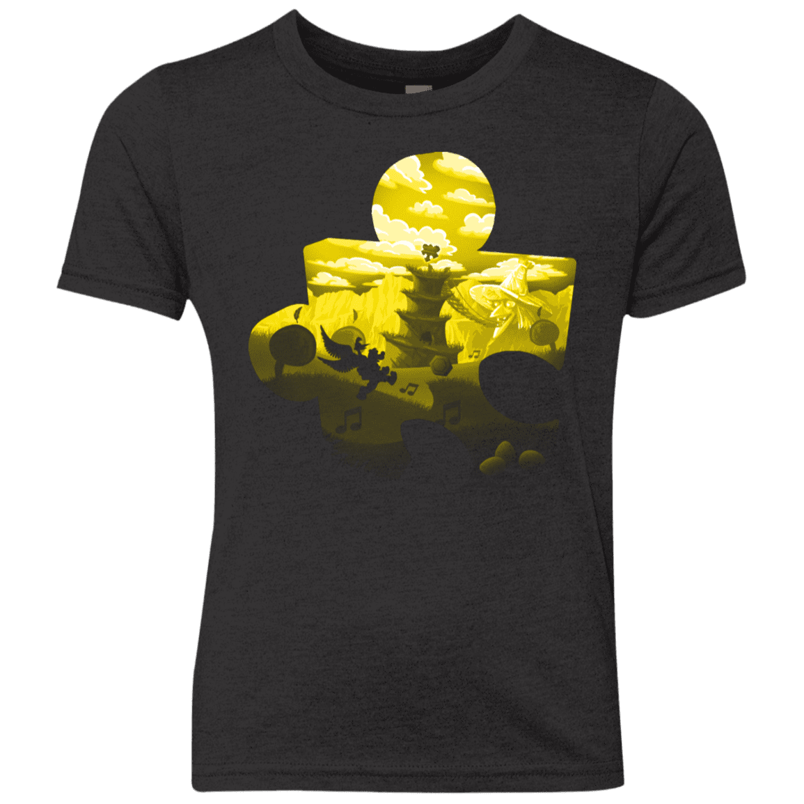 T-Shirts Vintage Black / YXS Banjo Kazooie Silhouette Youth Triblend T-Shirt
