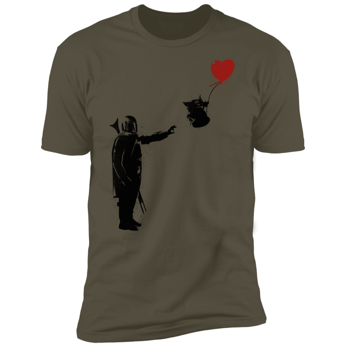 T-Shirts Military Green / S Banksy Baby Yoda Men's Premium T-Shirt