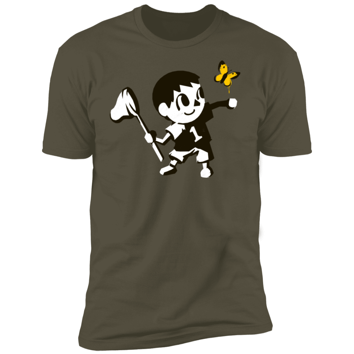 T-Shirts Military Green / S Banksy Crossing Men's Premium T-Shirt