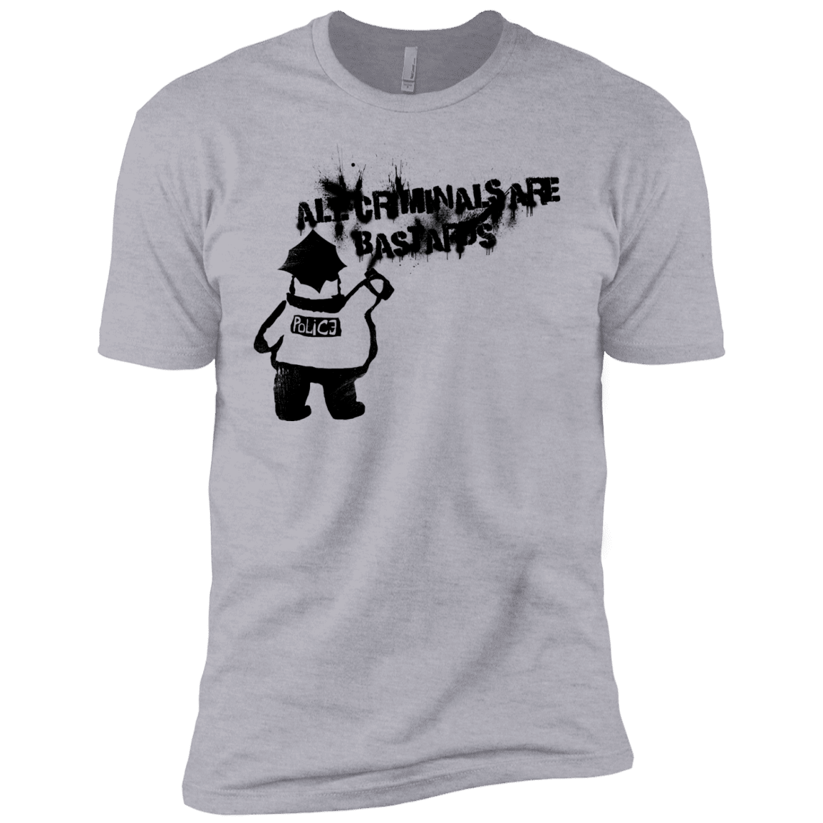 T-Shirts Heather Grey / YXS Banksy Police Boys Premium T-Shirt