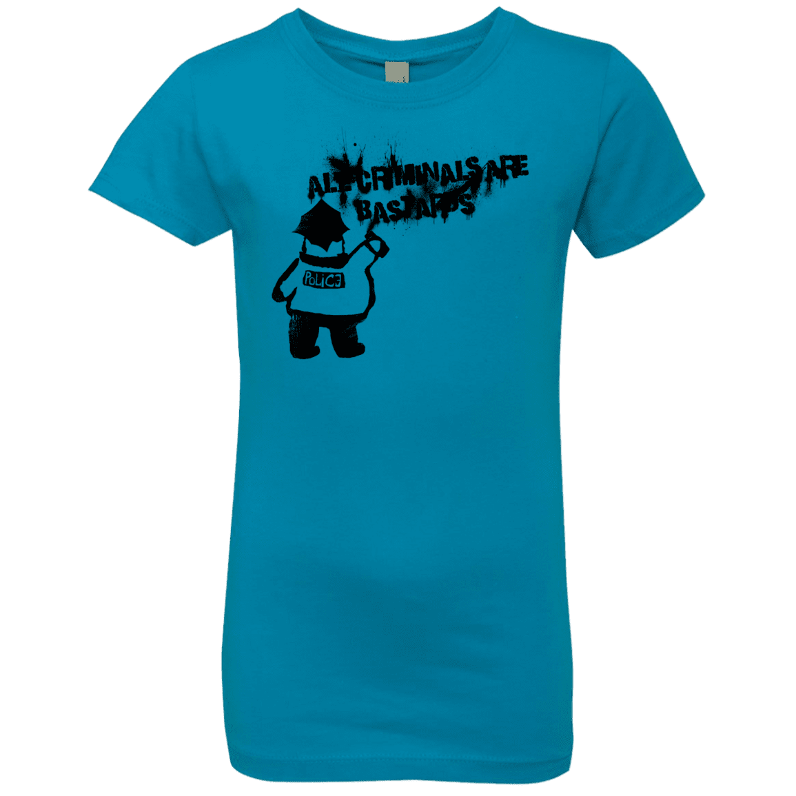 T-Shirts Turquoise / YXS Banksy Police Girls Premium T-Shirt