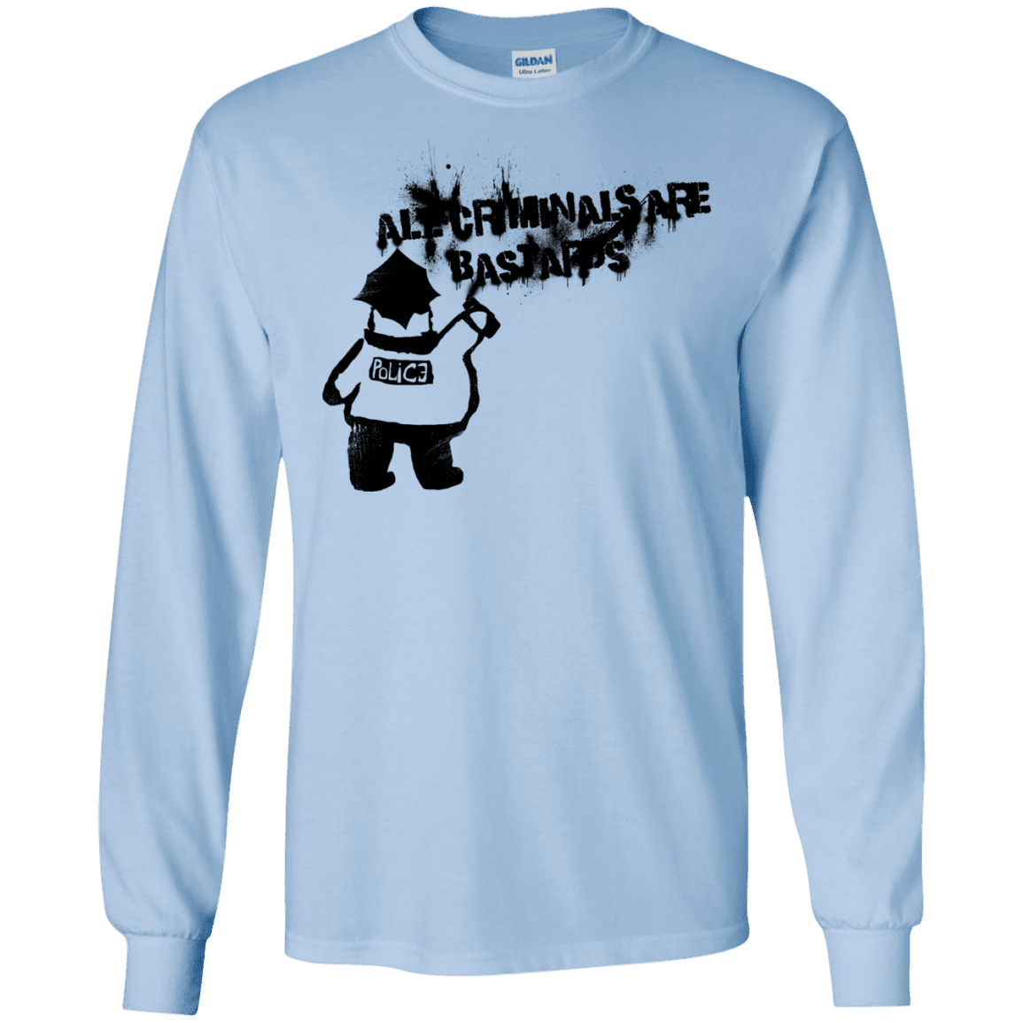 T-Shirts Light Blue / S Banksy Police Men's Long Sleeve T-Shirt