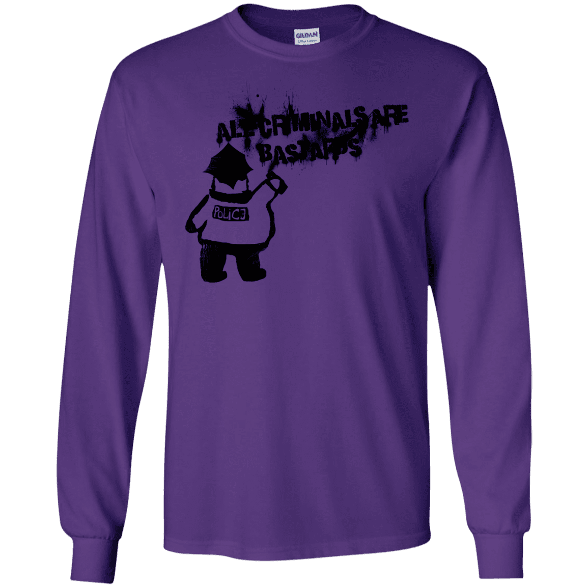 T-Shirts Purple / S Banksy Police Men's Long Sleeve T-Shirt