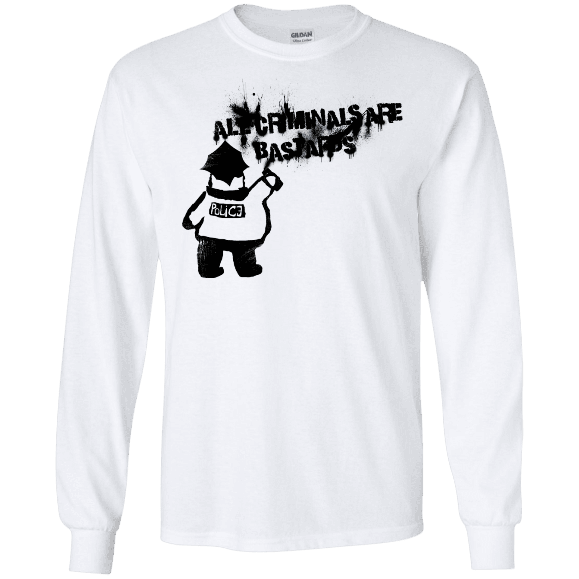 T-Shirts White / S Banksy Police Men's Long Sleeve T-Shirt