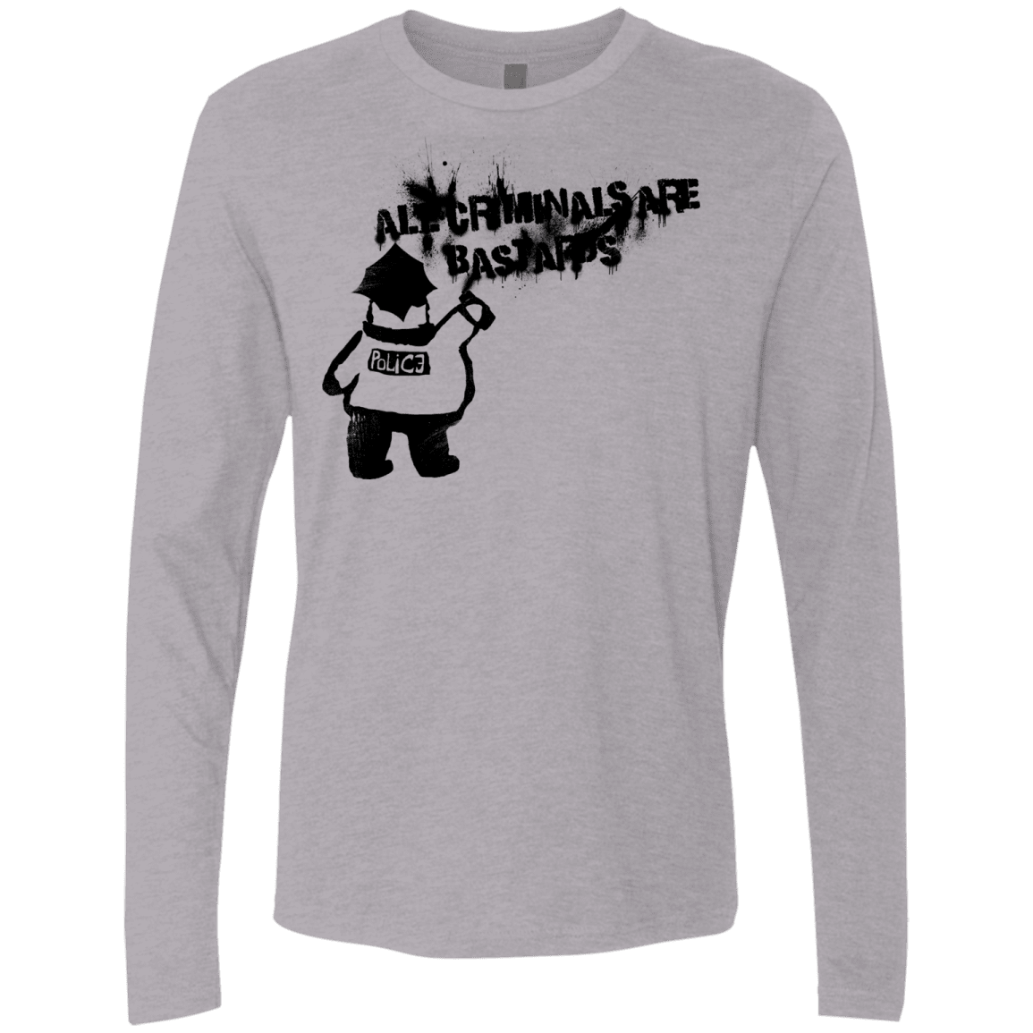T-Shirts Heather Grey / S Banksy Police Men's Premium Long Sleeve
