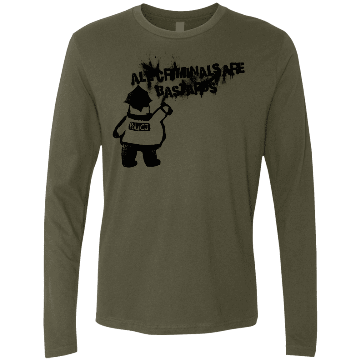 T-Shirts Military Green / S Banksy Police Men's Premium Long Sleeve