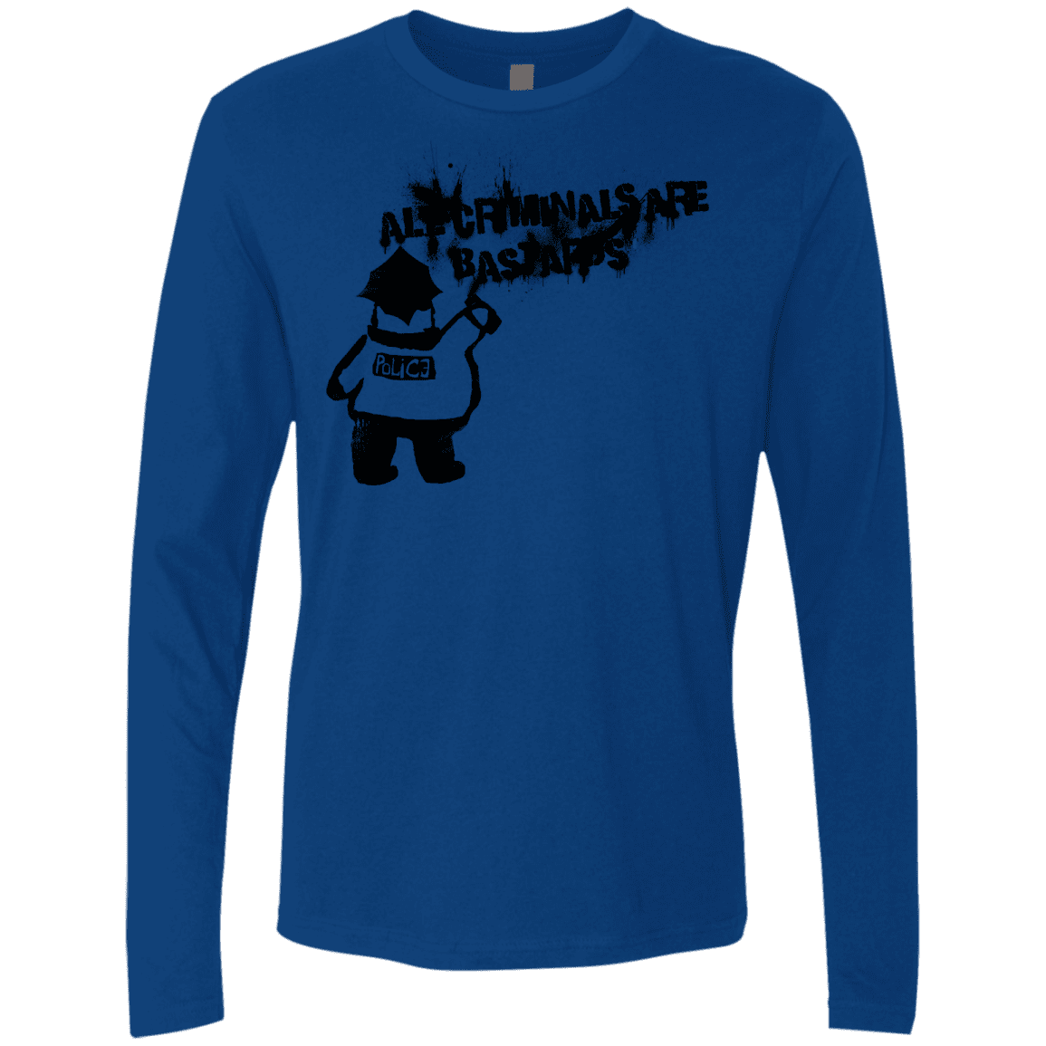 T-Shirts Royal / S Banksy Police Men's Premium Long Sleeve