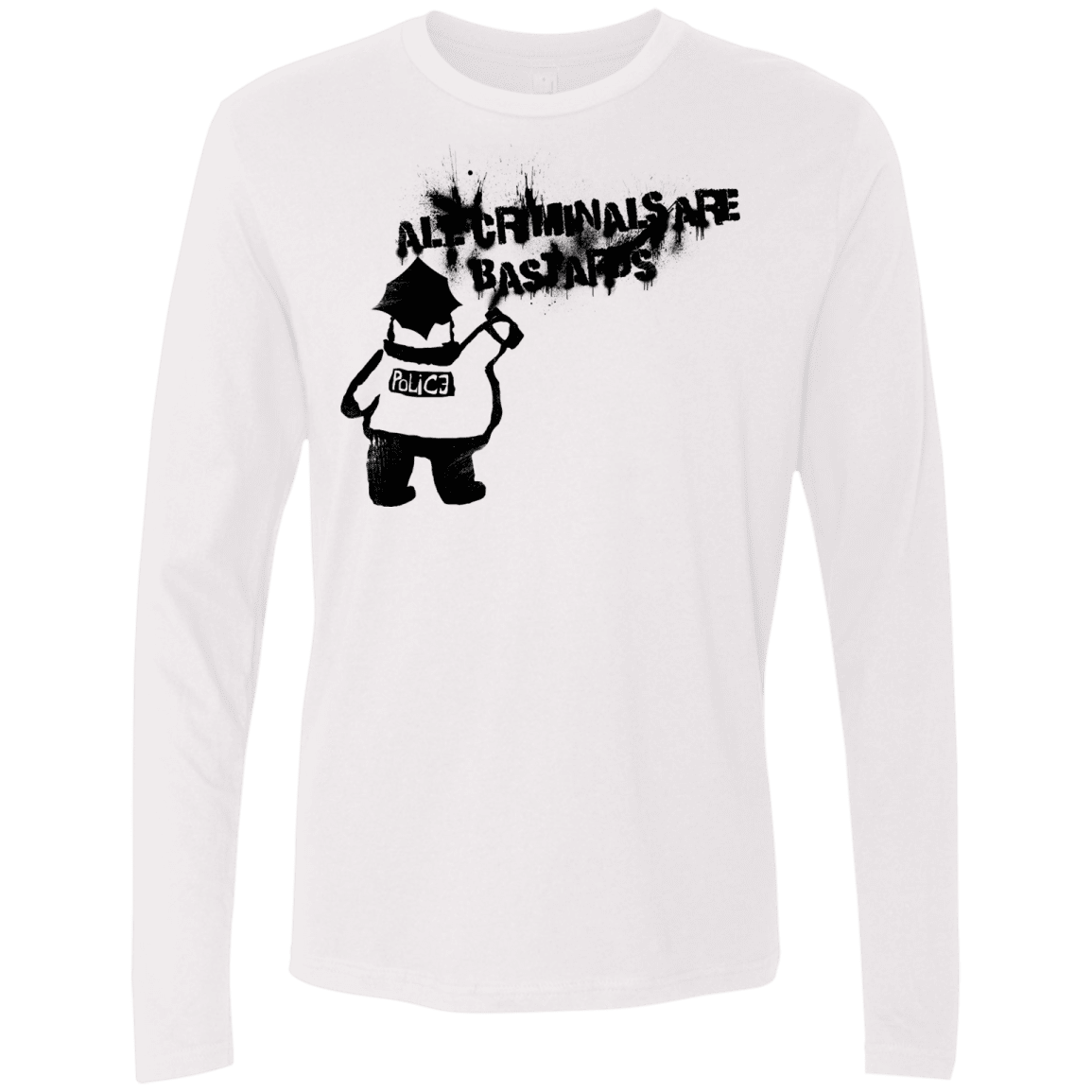 T-Shirts White / S Banksy Police Men's Premium Long Sleeve