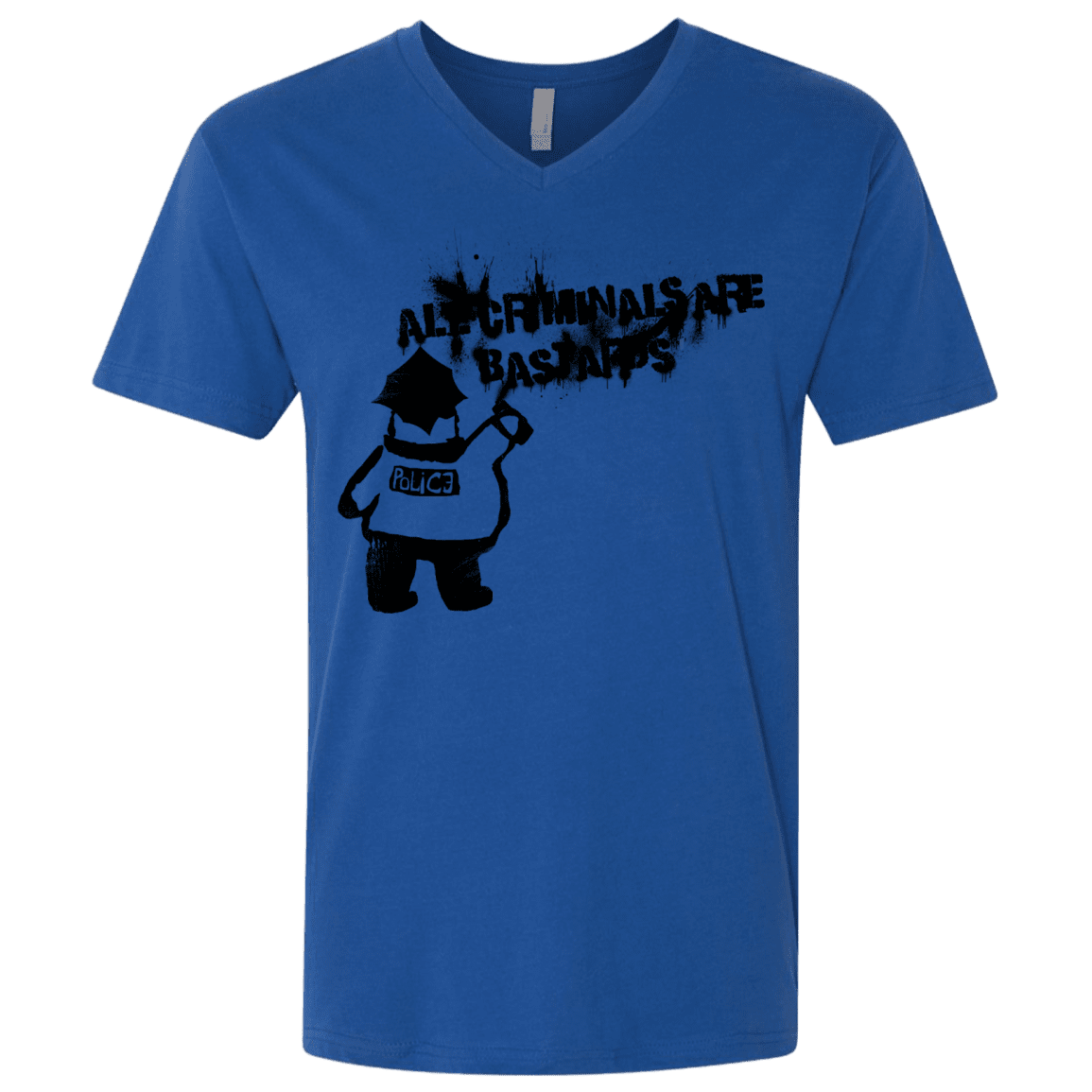 T-Shirts Royal / X-Small Banksy Police Men's Premium V-Neck